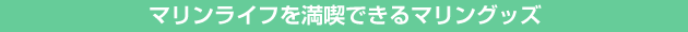 マリンライフを満喫できるマリングッズ